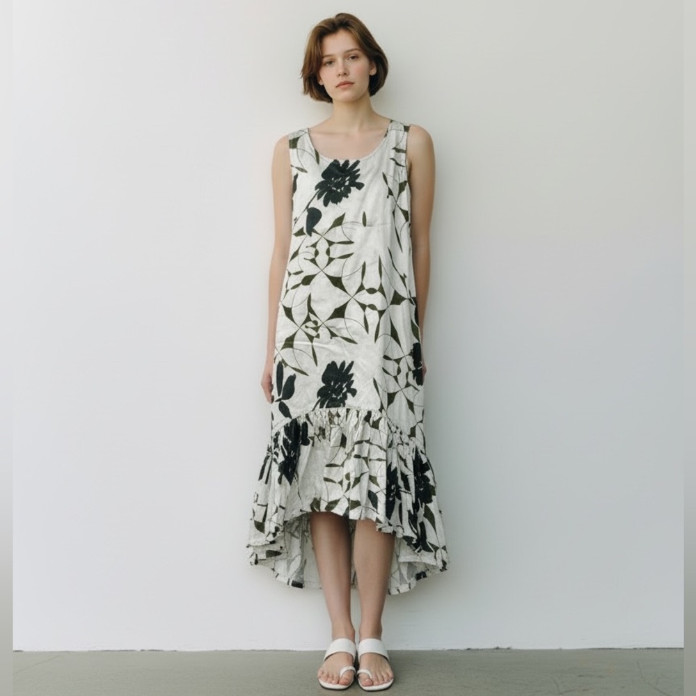 Bryn Walker Sleeveless High Low Sundress with pockets